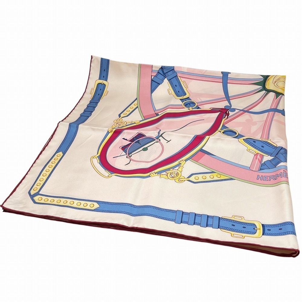 HERMES Authentic Pink Silk Scarf